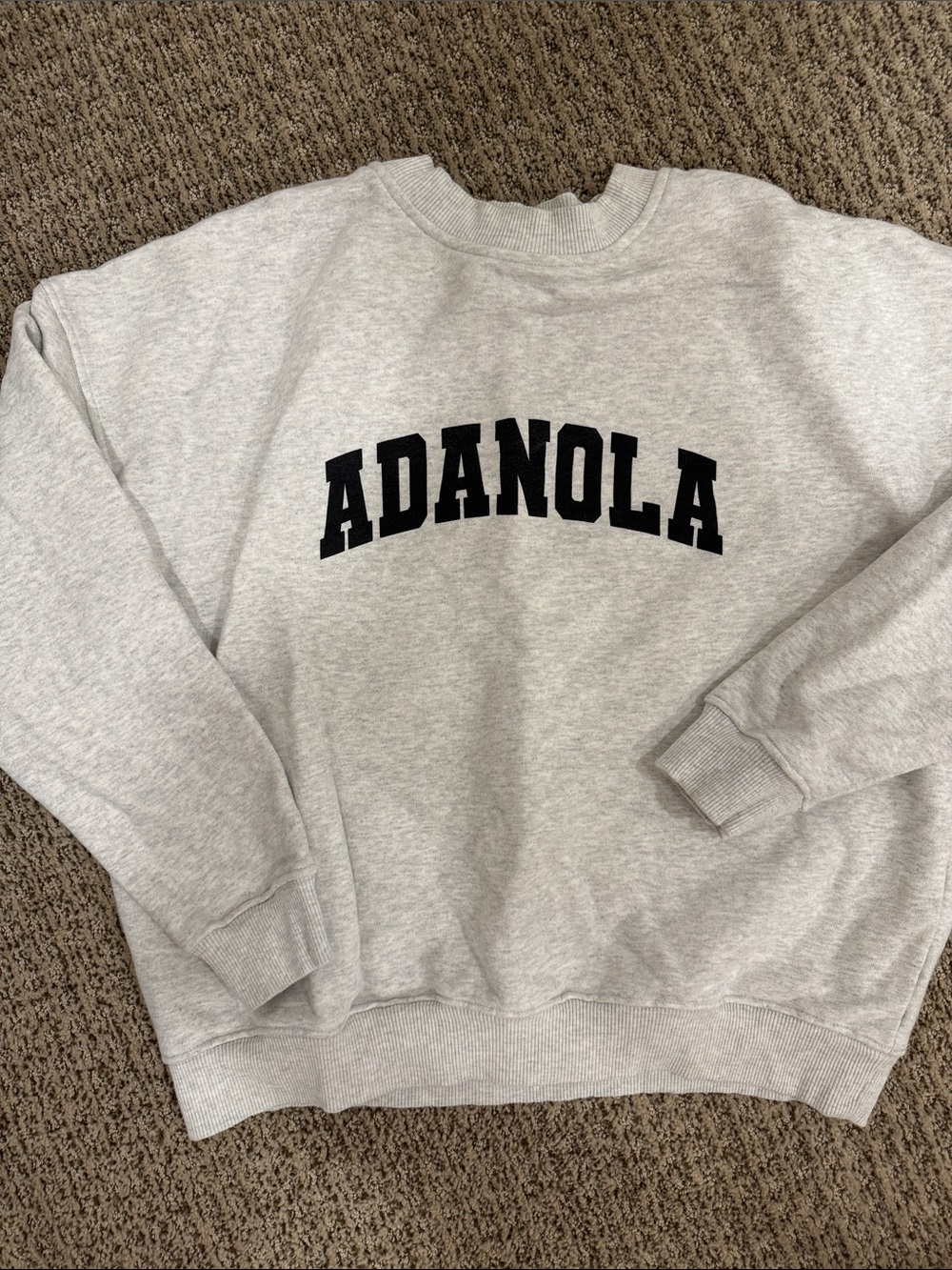 Adanola Light Gray Crewneck with Black Logo